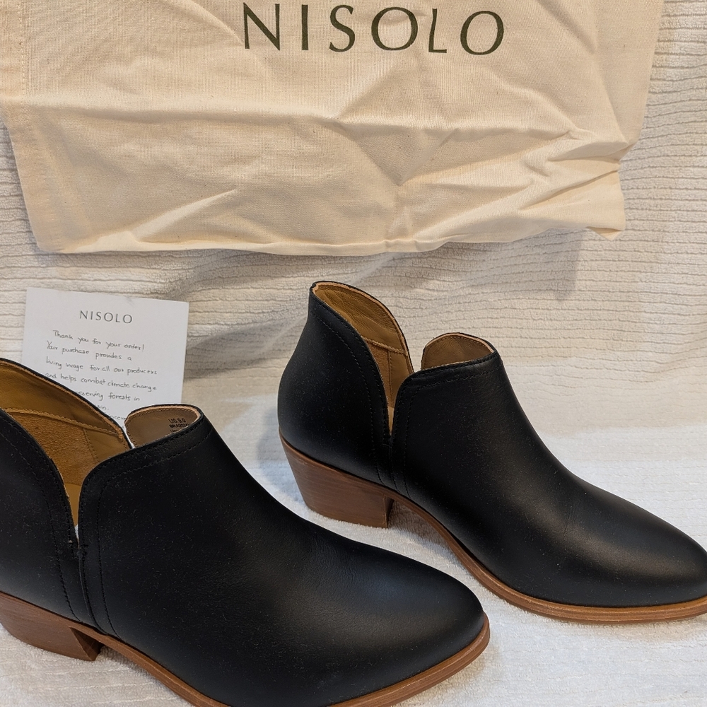Nisolo Elegant Black Mia Ankle Booties